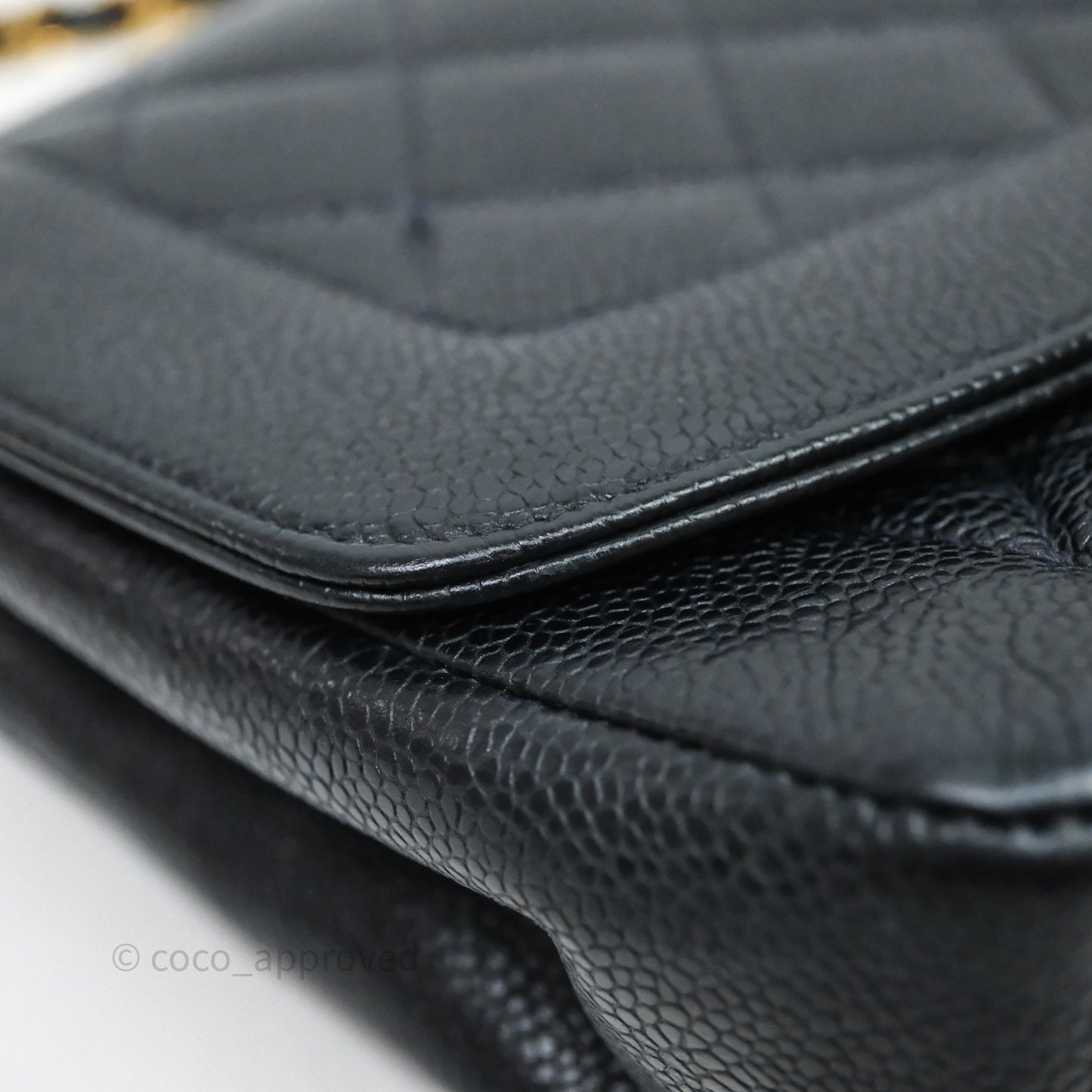 Chanel Vintage Medium Classic Diana Flap Bag Black Caviar 24K Gold Hardware