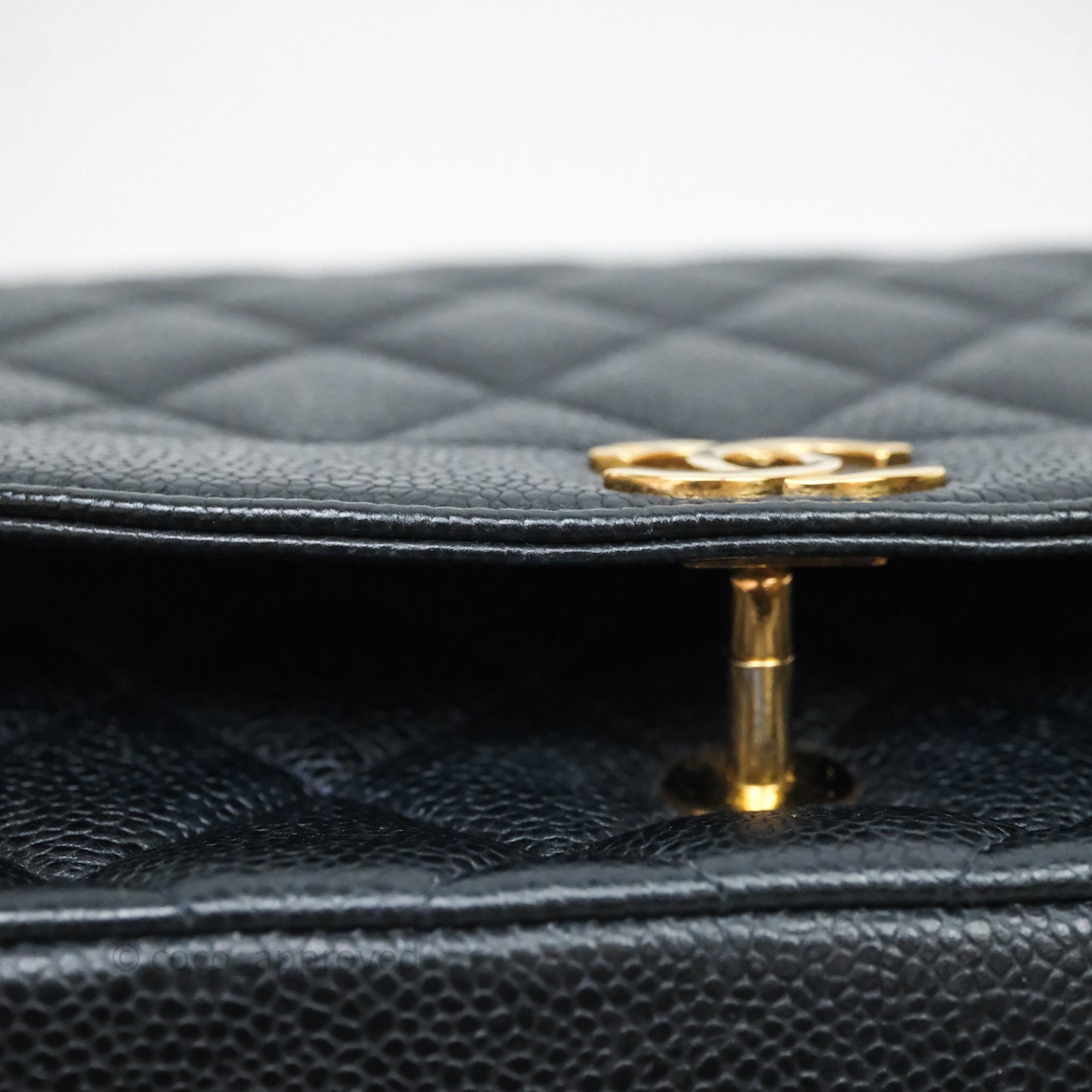 Chanel Vintage Medium Classic Diana Flap Bag Black Caviar 24K Gold Hardware