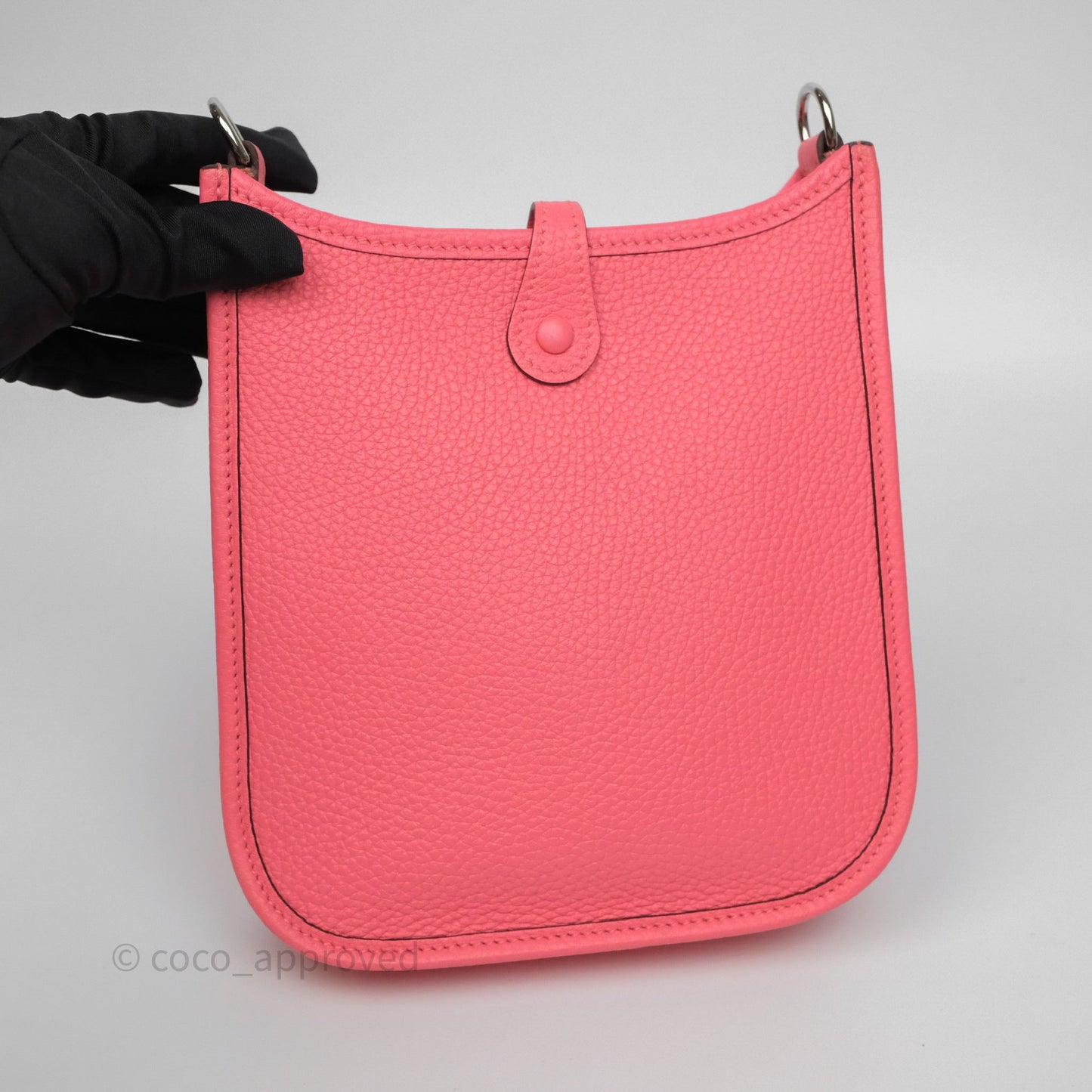 Hermès Mini Evelyne 16 Rose Azalée 8W Clemence Palladium Hardware