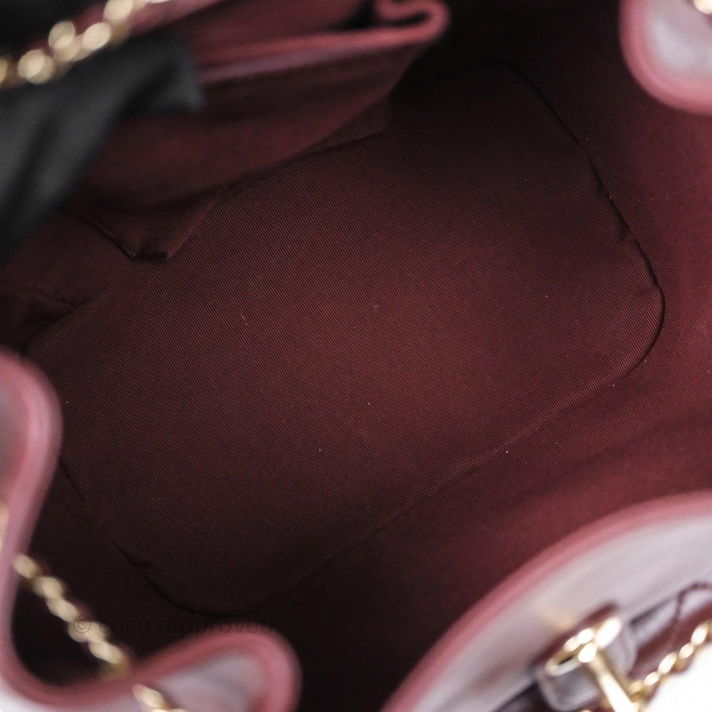 Chanel Quilted Large Duma Drawstring Backpack Bordeaux Calfskin Light Gold Hardware