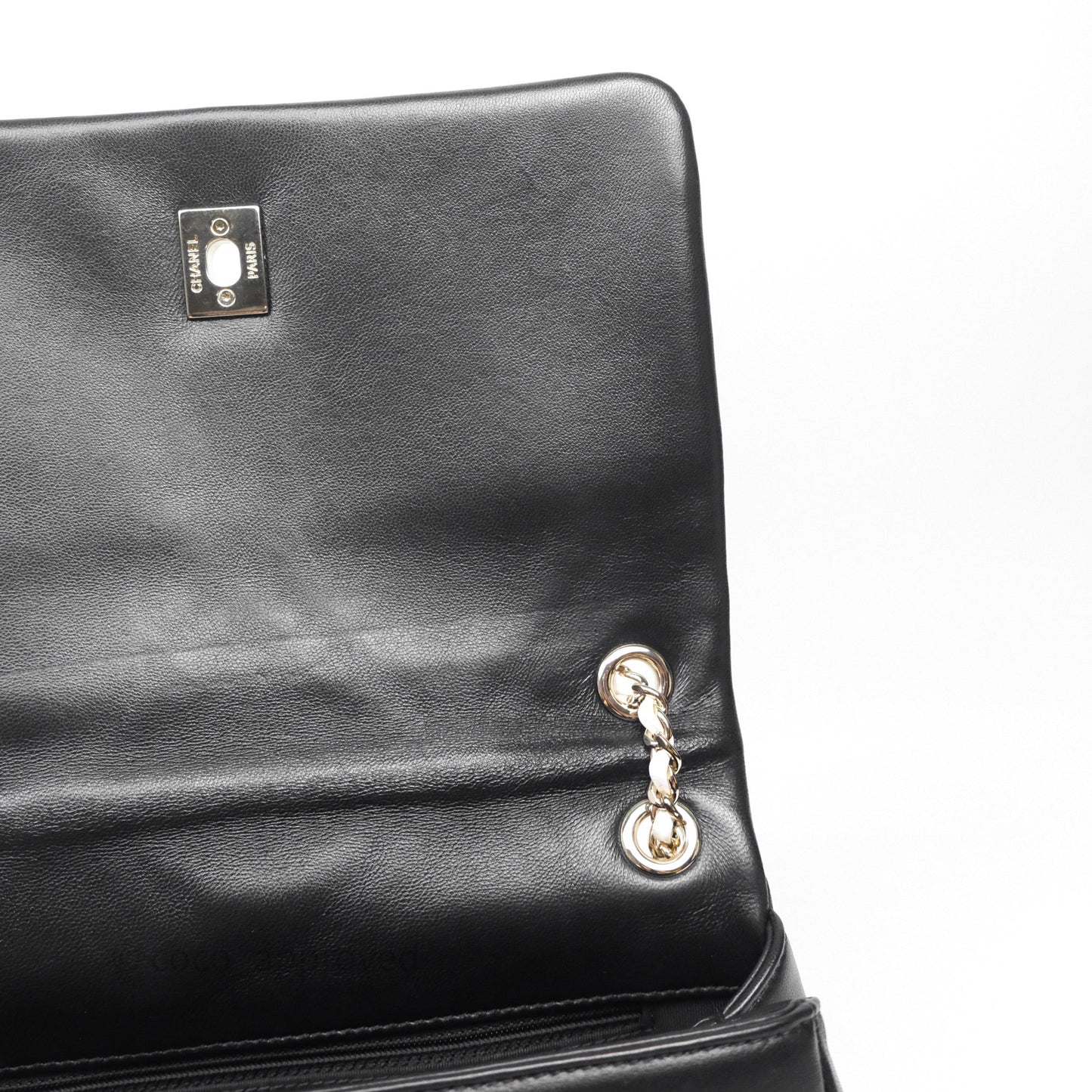 Chanel Small Entwined Chain Flap Black Lambskin Gold Hardware