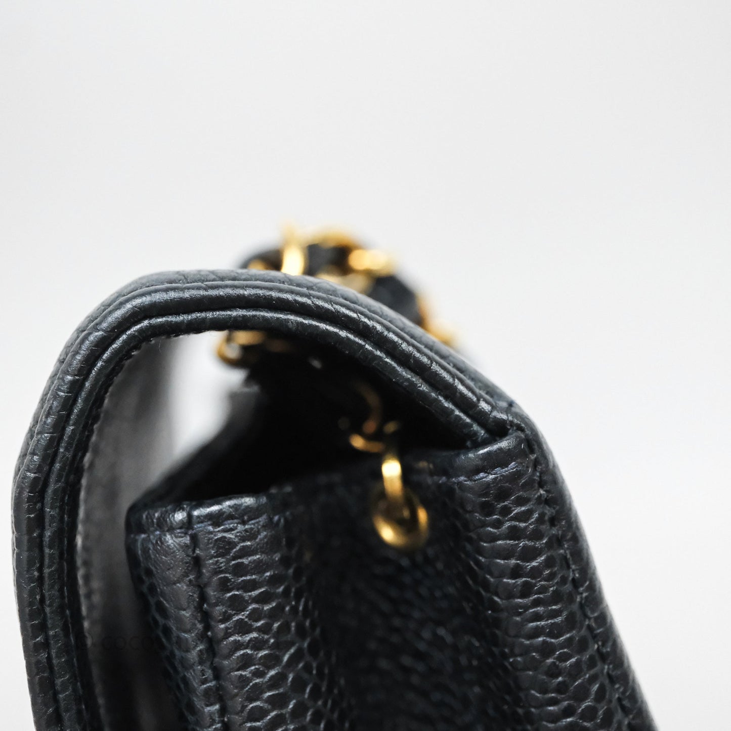 Chanel Vintage Medium Classic Diana Flap Bag Black Caviar 24K Gold Hardware