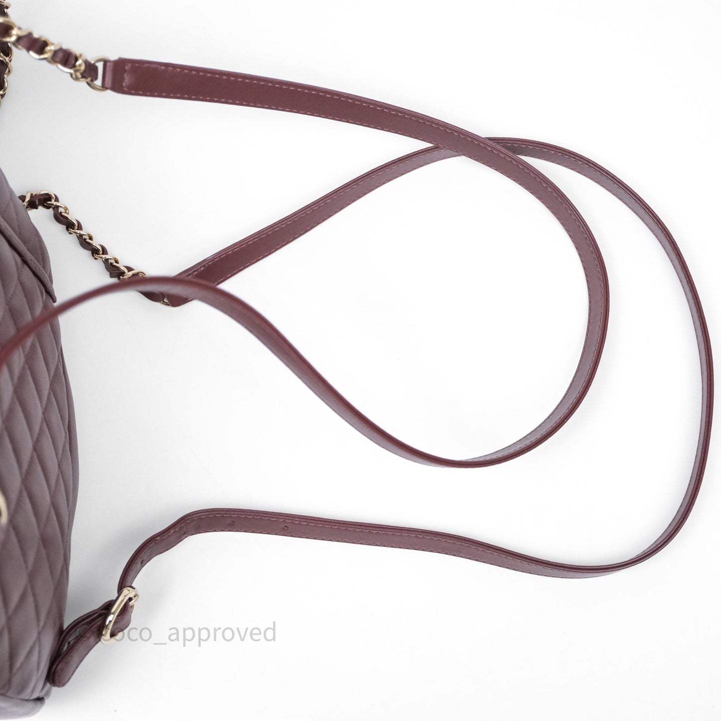 Chanel Quilted Large Duma Drawstring Backpack Bordeaux Calfskin Light Gold Hardware