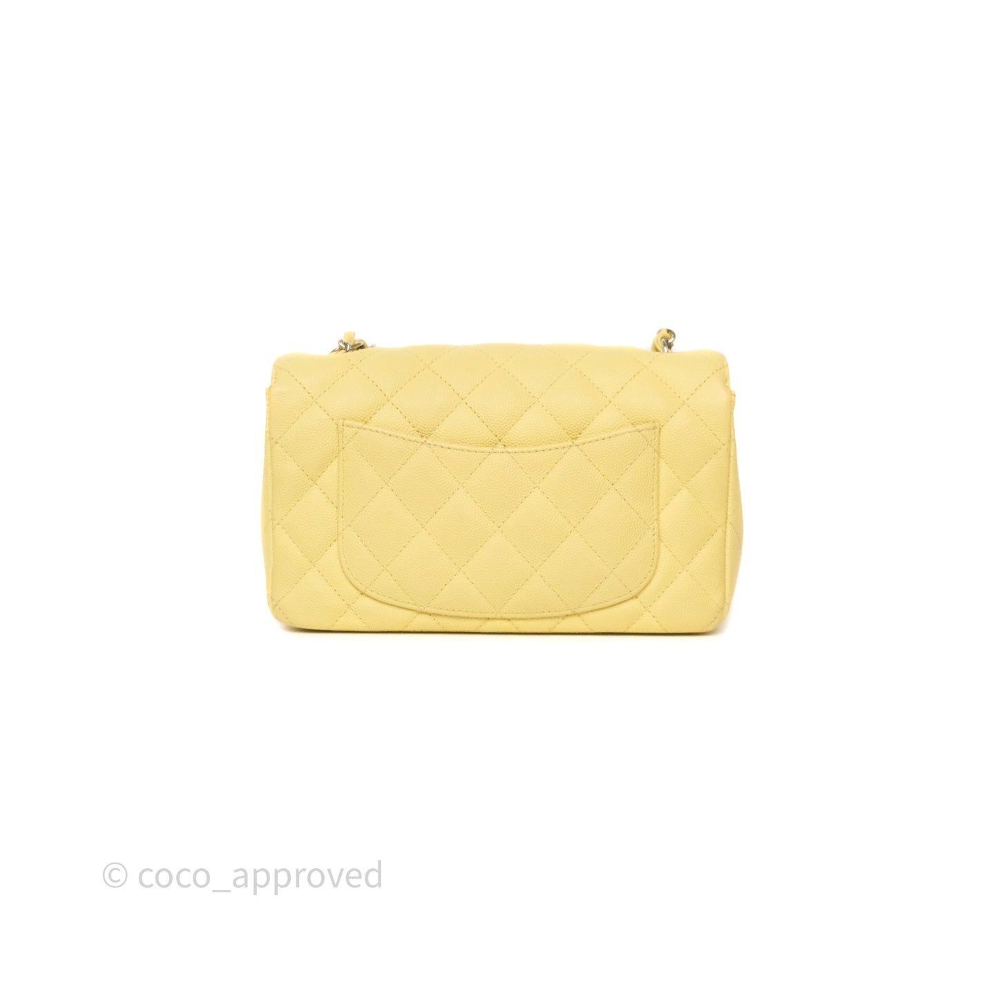 Chanel Mini Rectangular Quilted Yellow Caviar Silver Hardware