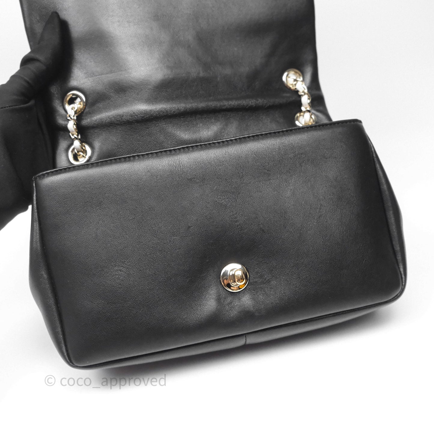 Chanel Small Entwined Chain Flap Black Lambskin Gold Hardware