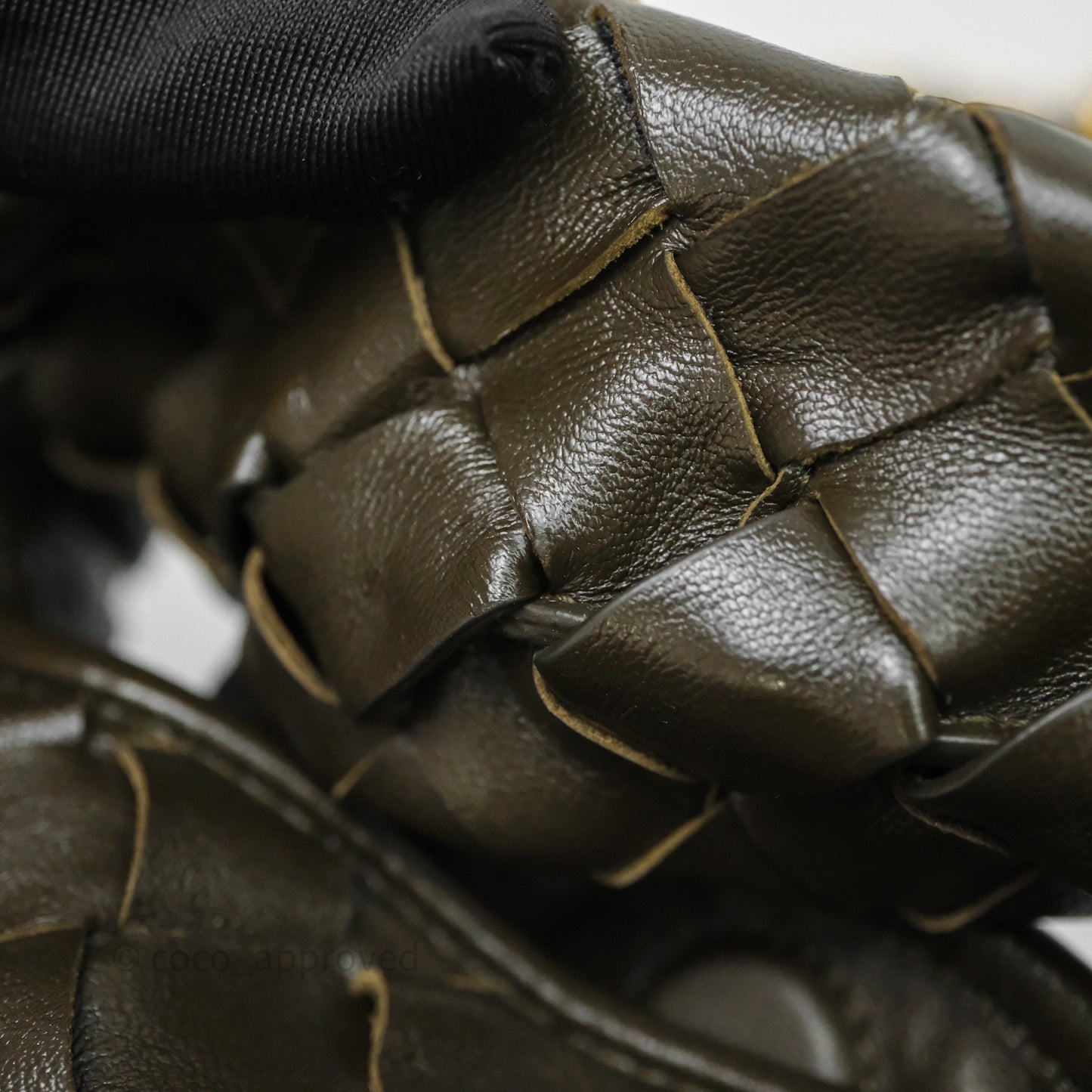 Bottega Veneta Mini Hop Khaki Intrecciato Leather