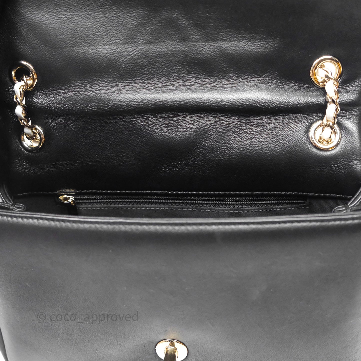 Chanel Small Entwined Chain Flap Black Lambskin Gold Hardware