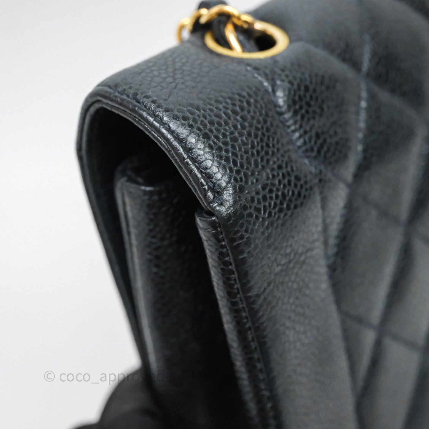 Chanel Vintage Medium Classic Diana Flap Bag Black Caviar 24K Gold Hardware