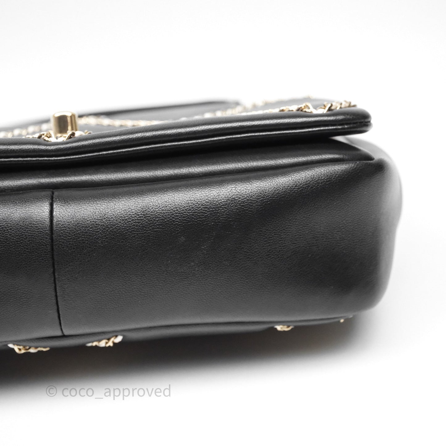 Chanel Small Entwined Chain Flap Black Lambskin Gold Hardware