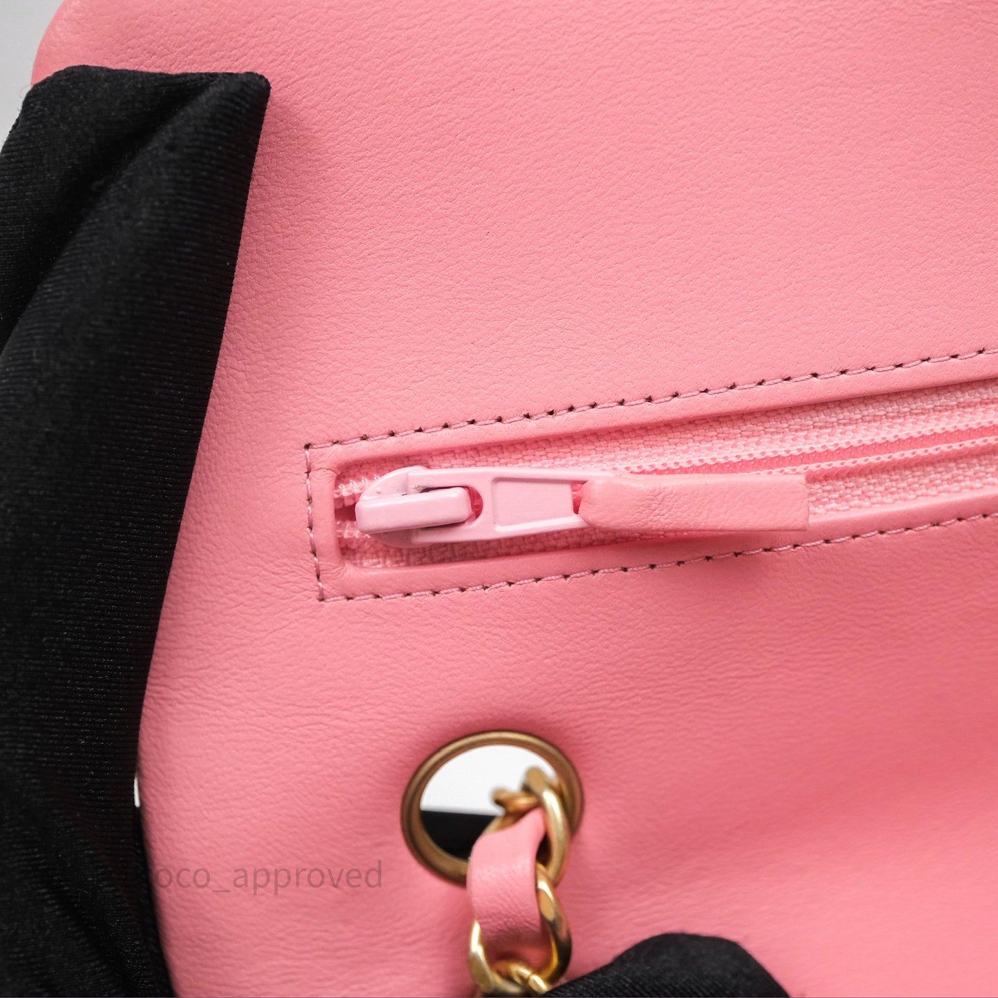 Chanel Small Classic Quilted Flap Pink Lambskin Aged Gold Hardware