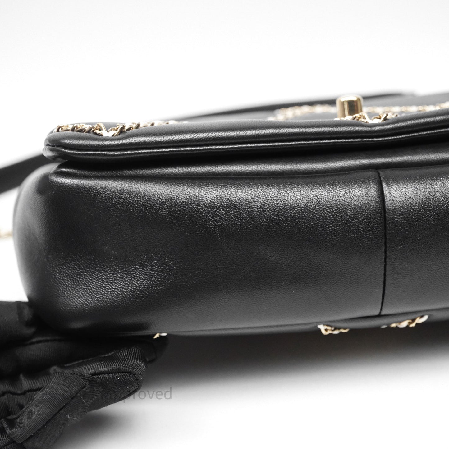 Chanel Small Entwined Chain Flap Black Lambskin Gold Hardware