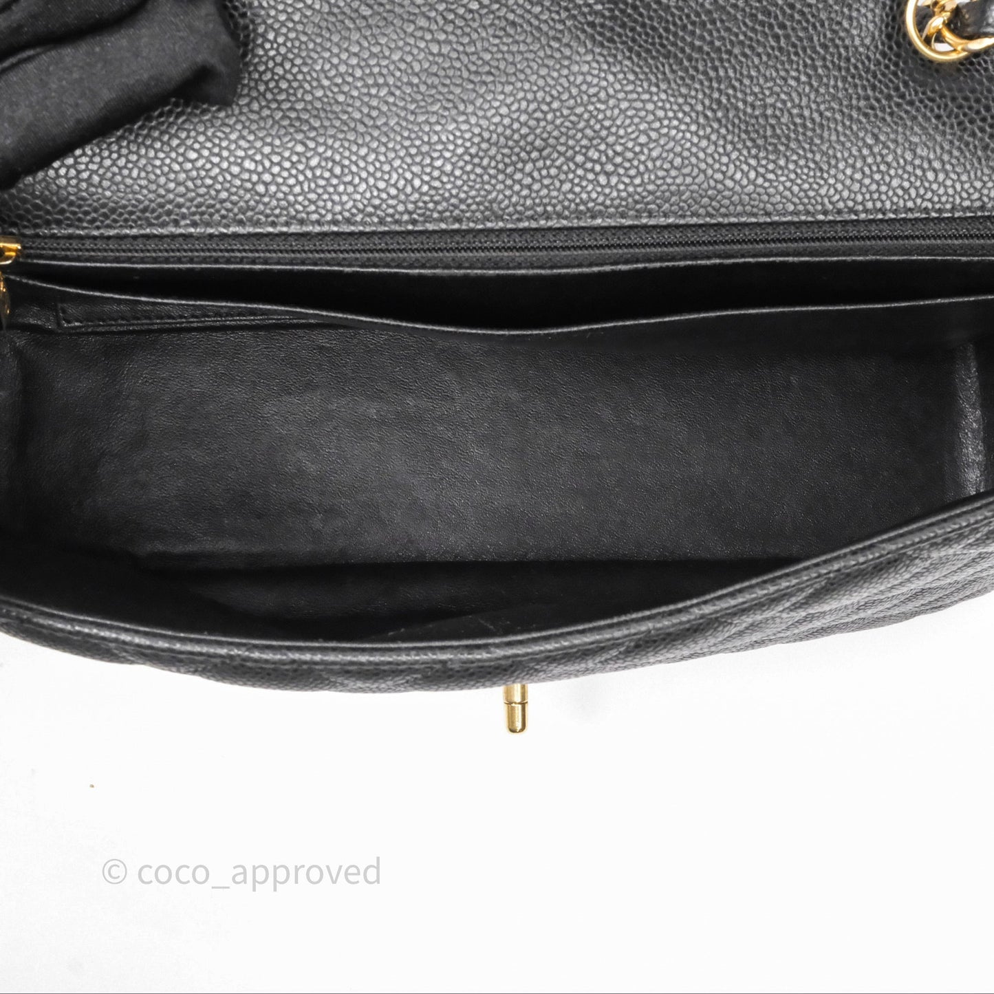 Chanel Jumbo Single Flap Black Caviar Gold Hardware⁣⁣