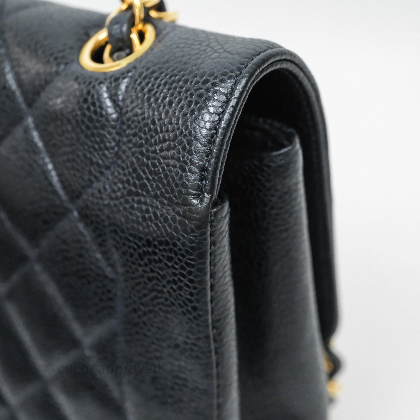 Chanel Vintage Medium Classic Diana Flap Bag Black Caviar 24K Gold Hardware
