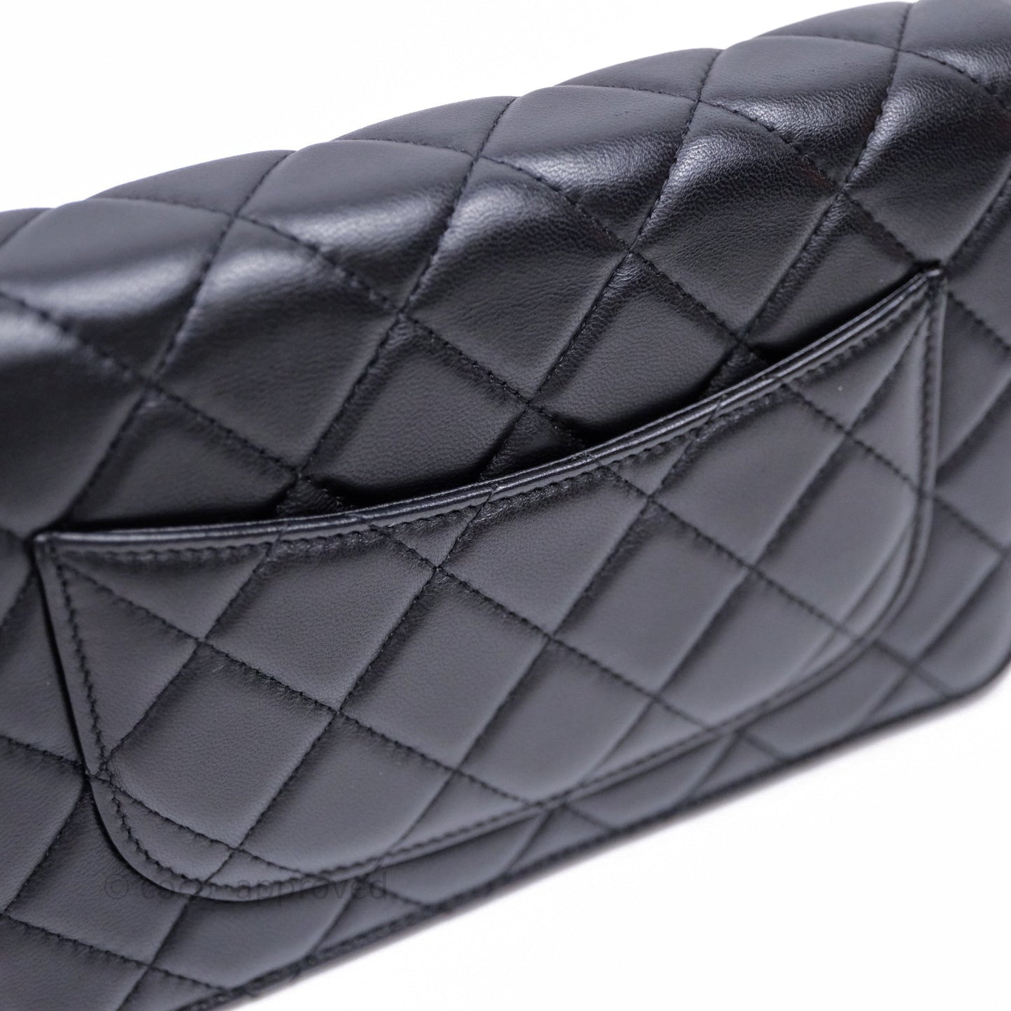 Chanel Quilted Classic Wallet on Chain WOC Black Lambskin Silver Hardware