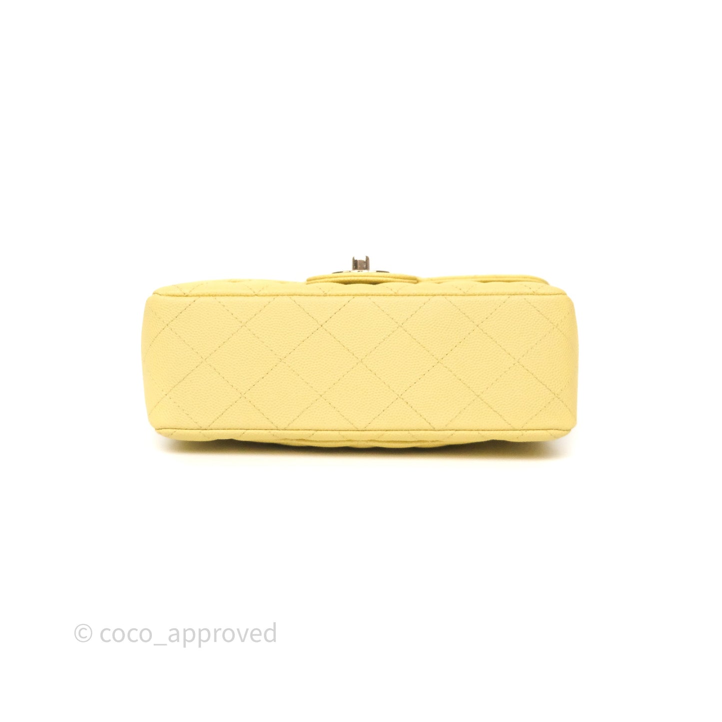 Chanel Mini Rectangular Quilted Yellow Caviar Silver Hardware