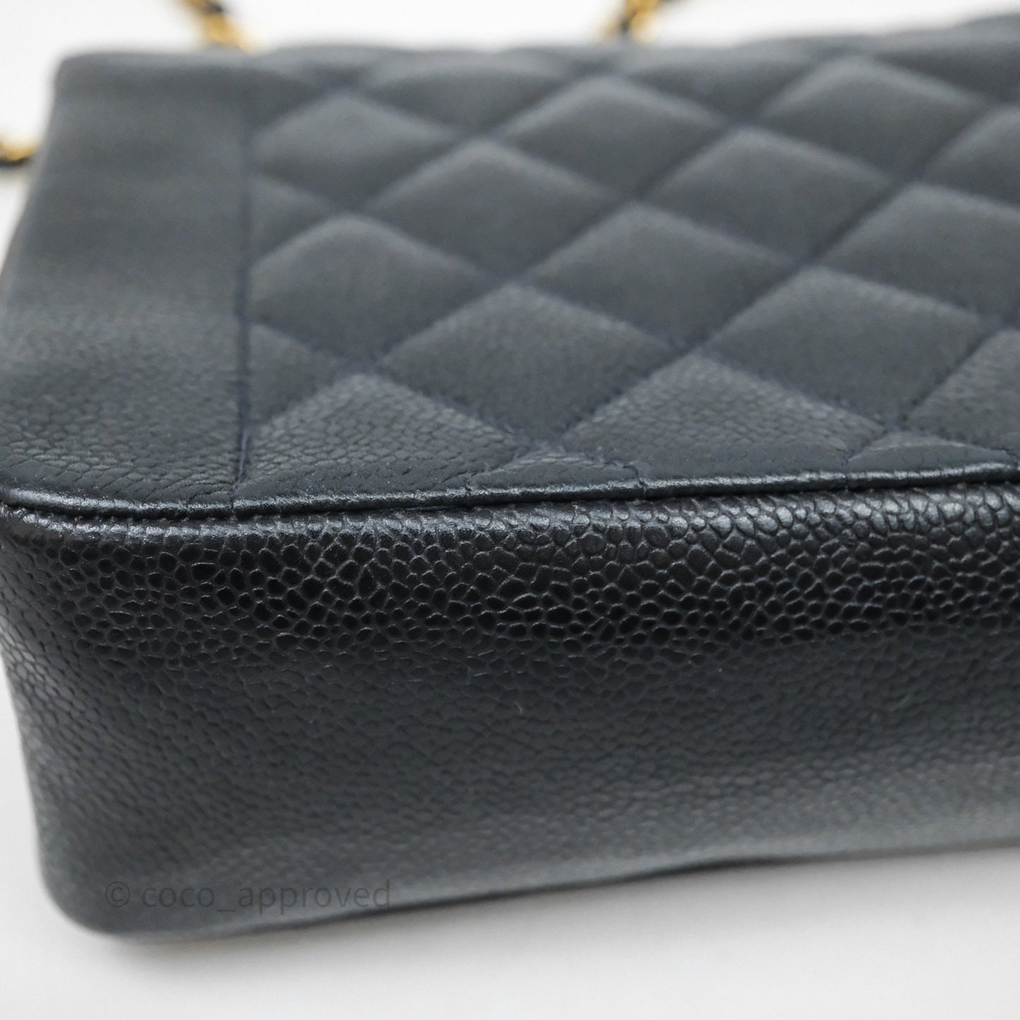 Chanel Vintage Medium Classic Diana Flap Bag Black Caviar 24K Gold Hardware