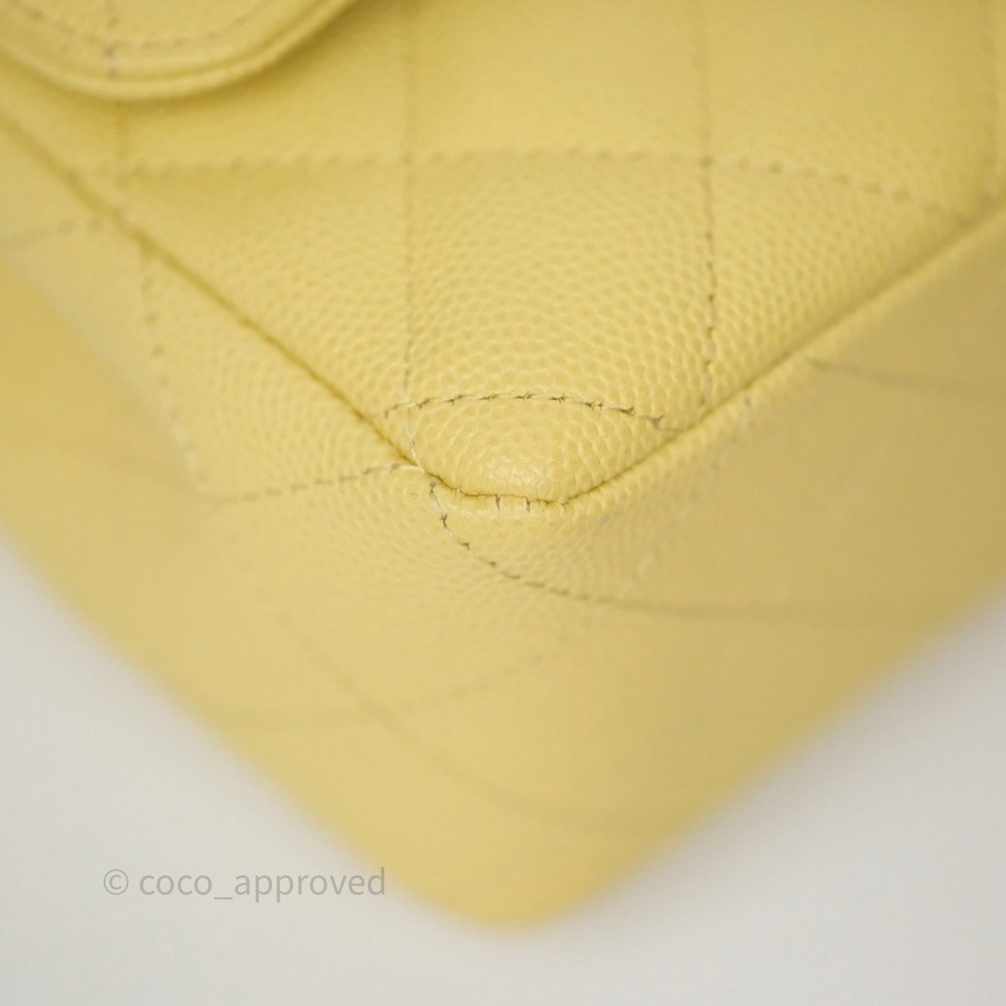 Chanel Mini Rectangular Quilted Yellow Caviar Silver Hardware