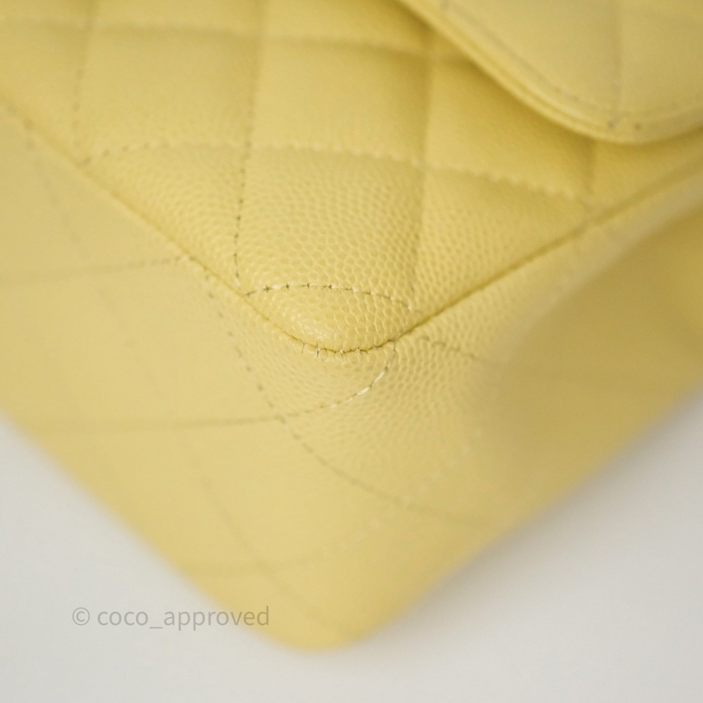 Chanel Mini Rectangular Quilted Yellow Caviar Silver Hardware