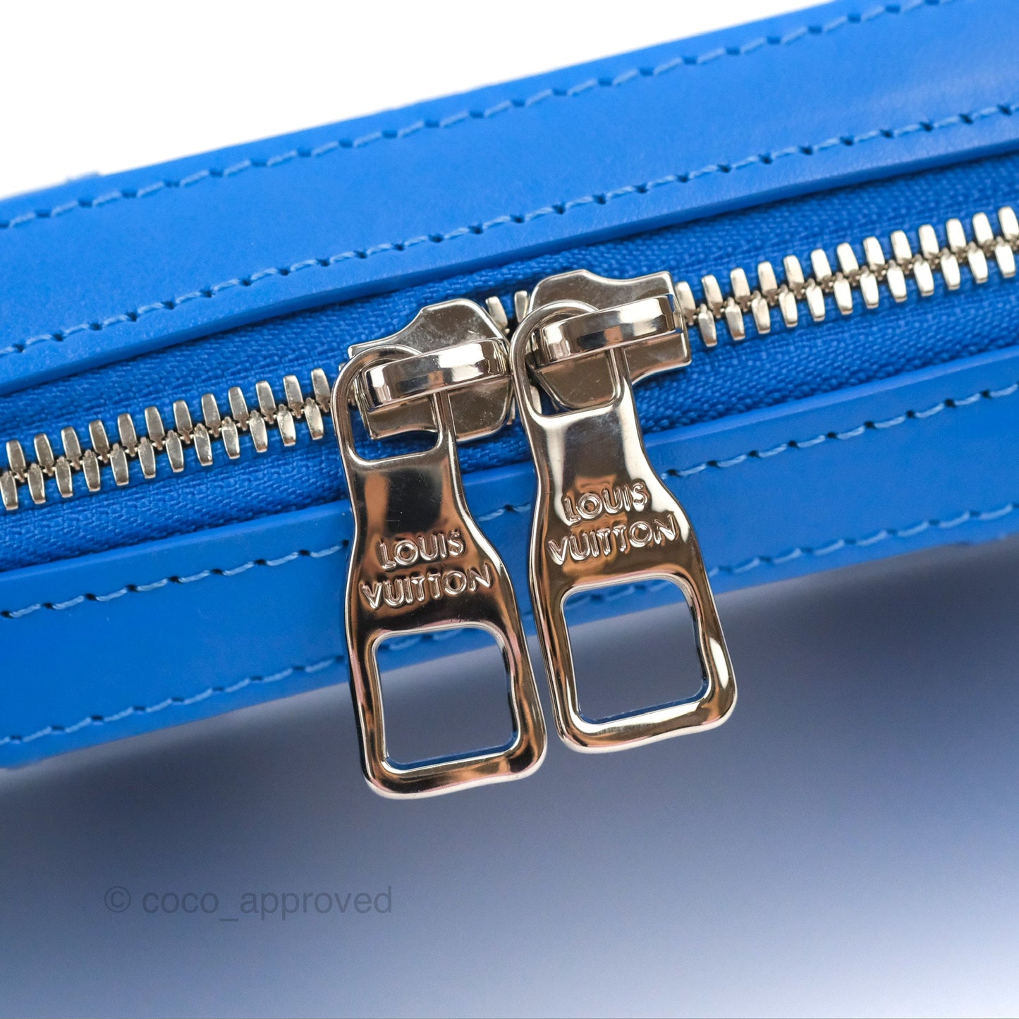 Louis Vuitton Virgil Abloh Blue Monogram Clouds Coated Canvas Soft Trunk Wallet Silver Hardware