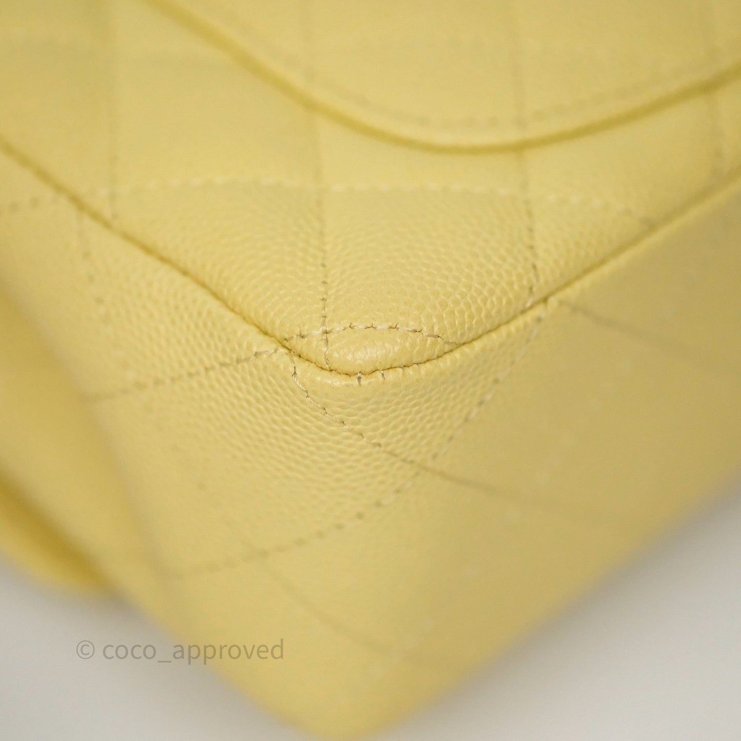 Chanel Mini Rectangular Quilted Yellow Caviar Silver Hardware