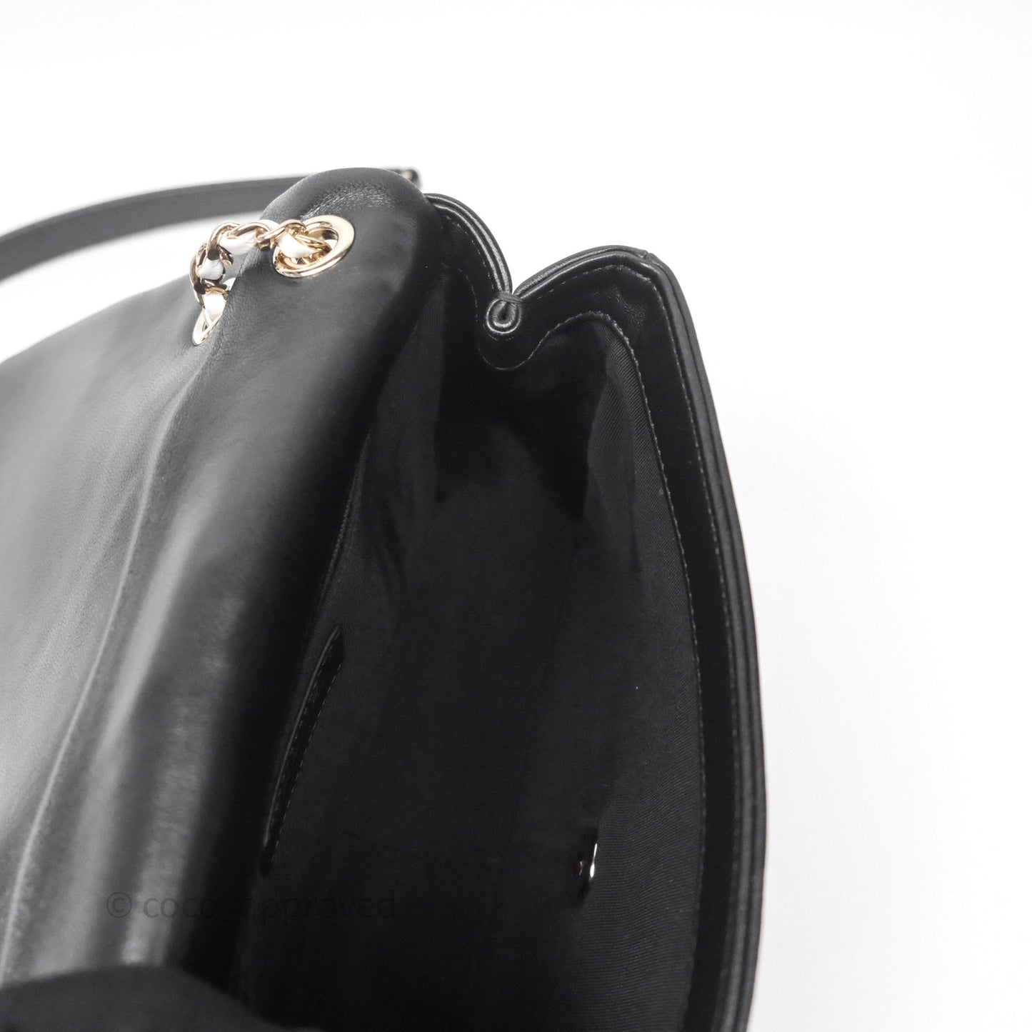 Chanel Small Entwined Chain Flap Black Lambskin Gold Hardware