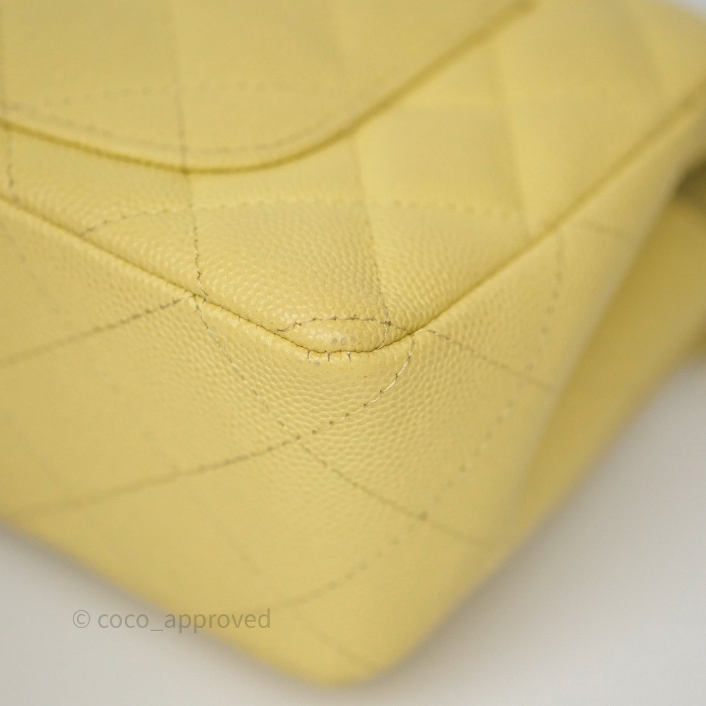 Chanel Mini Rectangular Quilted Yellow Caviar Silver Hardware