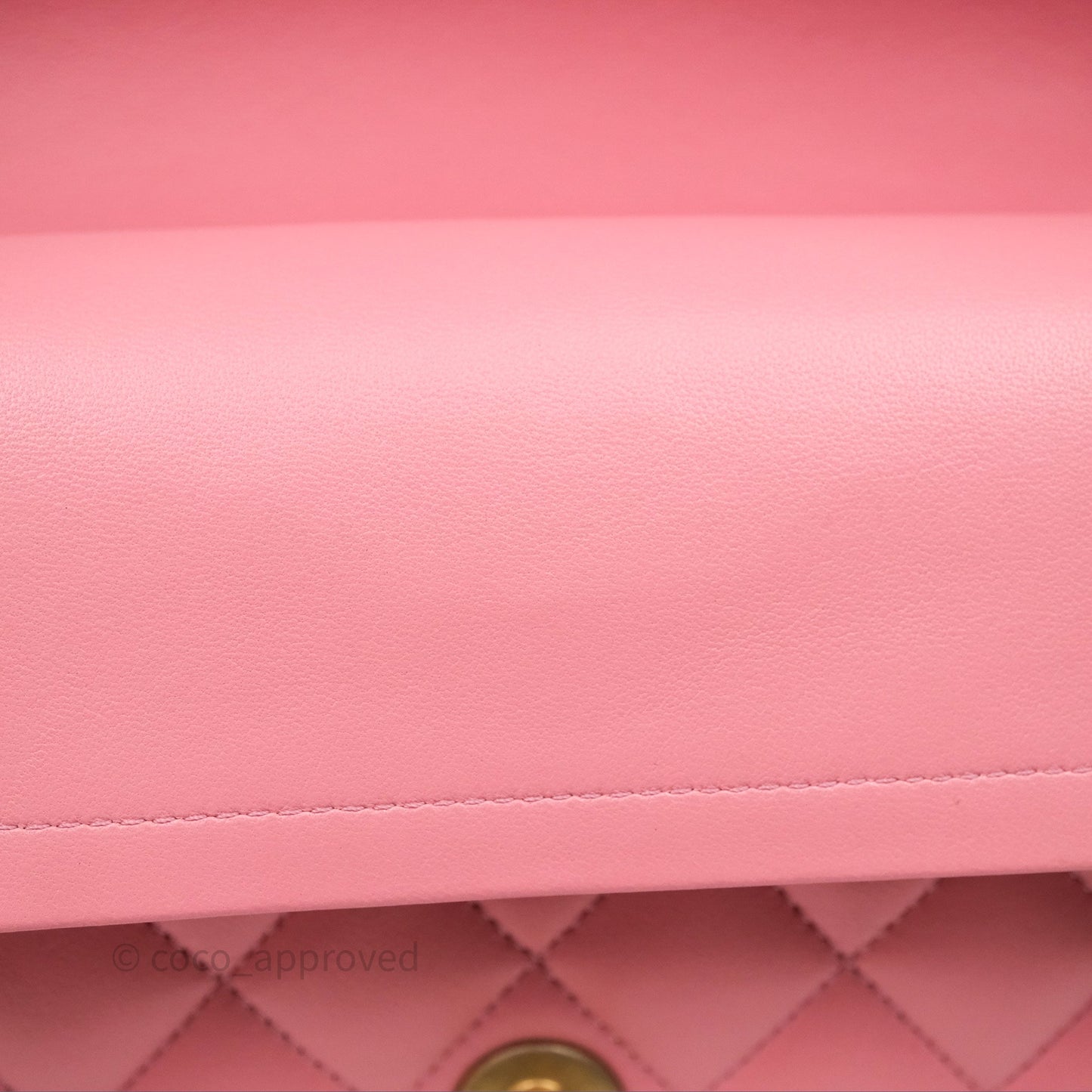 Chanel Small Classic Quilted Flap Pink Lambskin Aged Gold Hardware