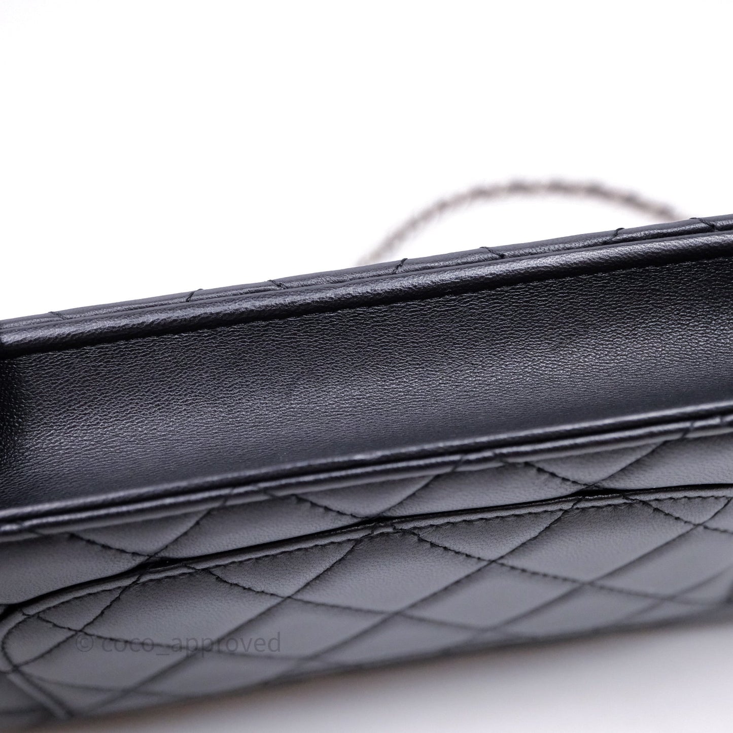 Chanel Quilted Classic Wallet on Chain WOC Black Lambskin Silver Hardware