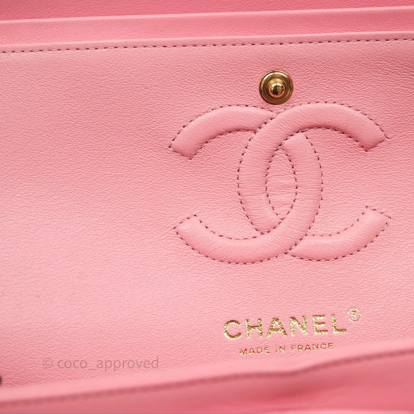 Chanel Small Classic Quilted Flap Pink Lambskin Aged Gold Hardware