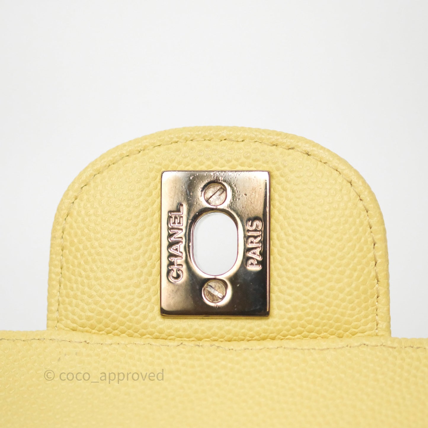 Chanel Mini Rectangular Quilted Yellow Caviar Silver Hardware