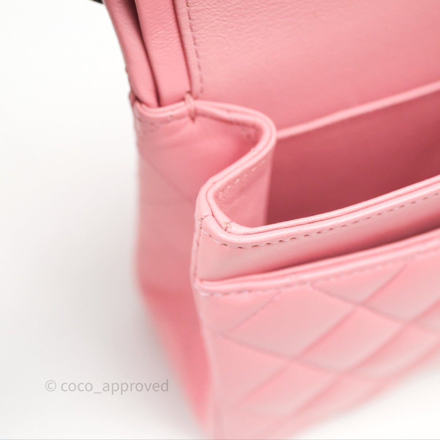 Chanel Small Classic Quilted Flap Pink Lambskin Aged Gold Hardware