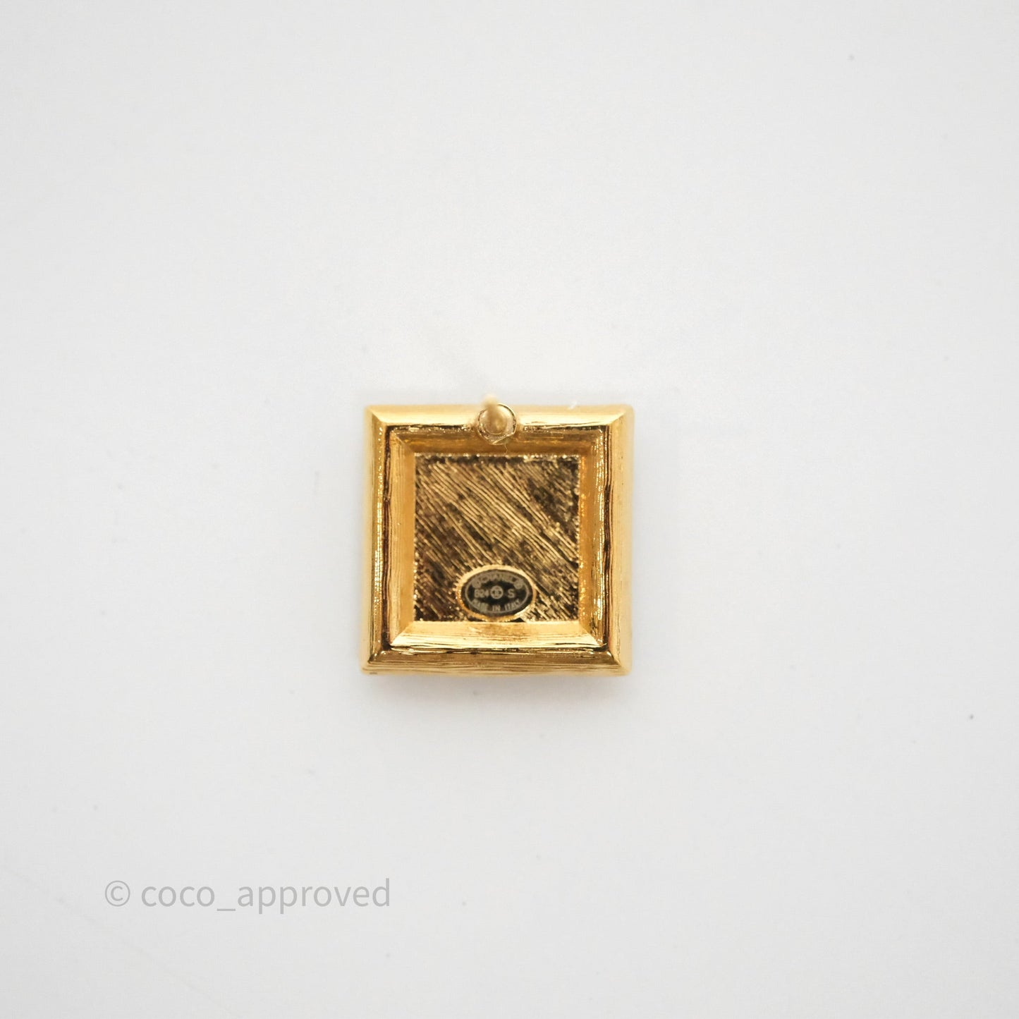 Chanel Square Crystal Pink CC Earrings Gold Tone 24S