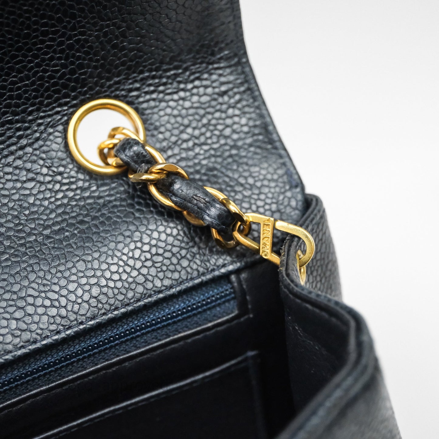 Chanel Vintage Medium Classic Diana Flap Bag Black Caviar 24K Gold Hardware