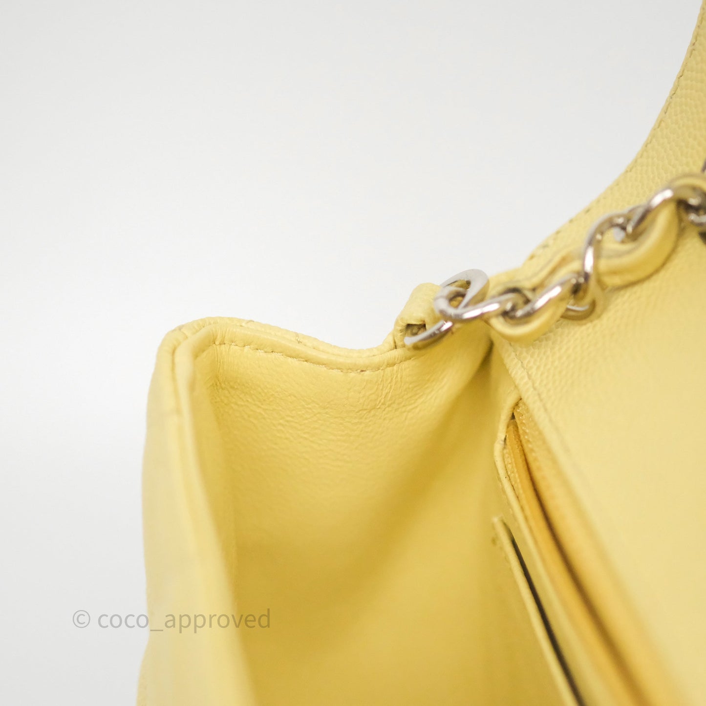 Chanel Mini Rectangular Quilted Yellow Caviar Silver Hardware