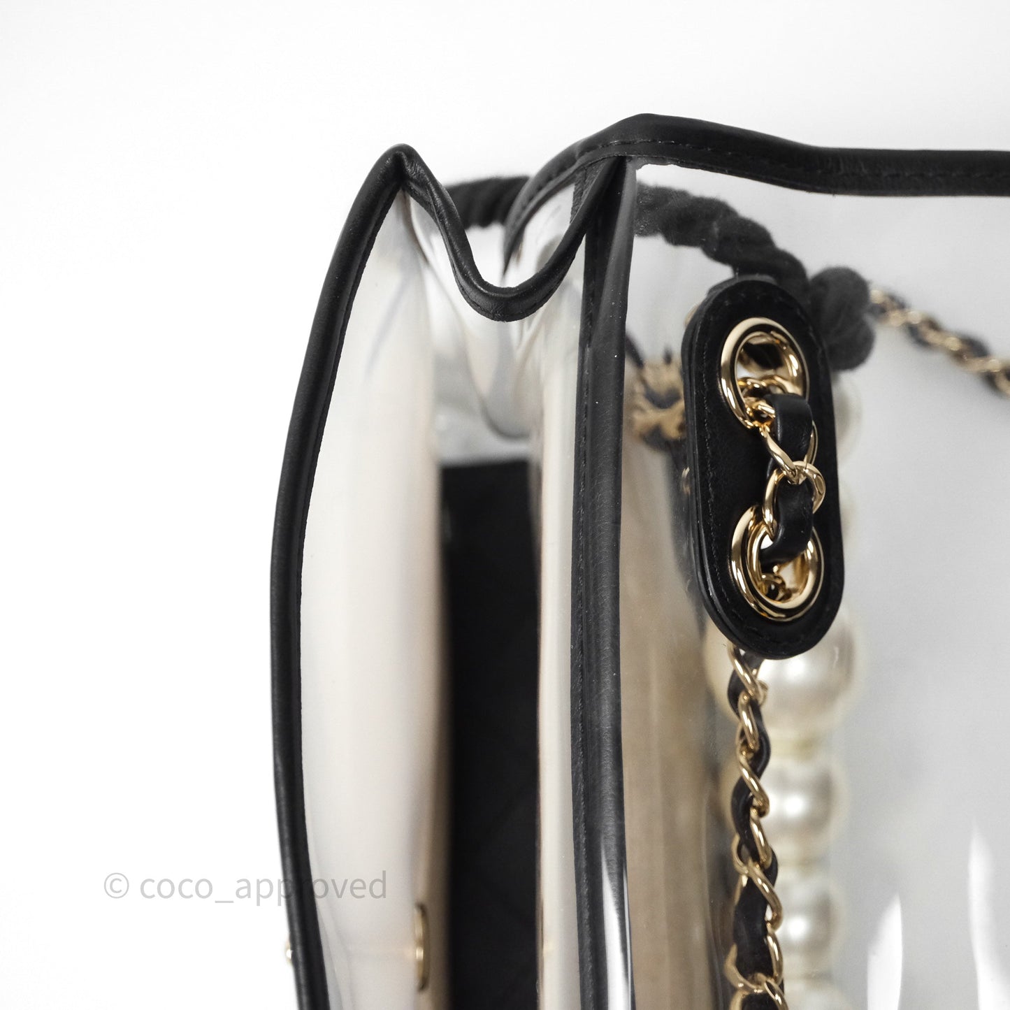 Chanel Medium Sand By The Sea PVC Flap Black Lambskin Gold Hardware