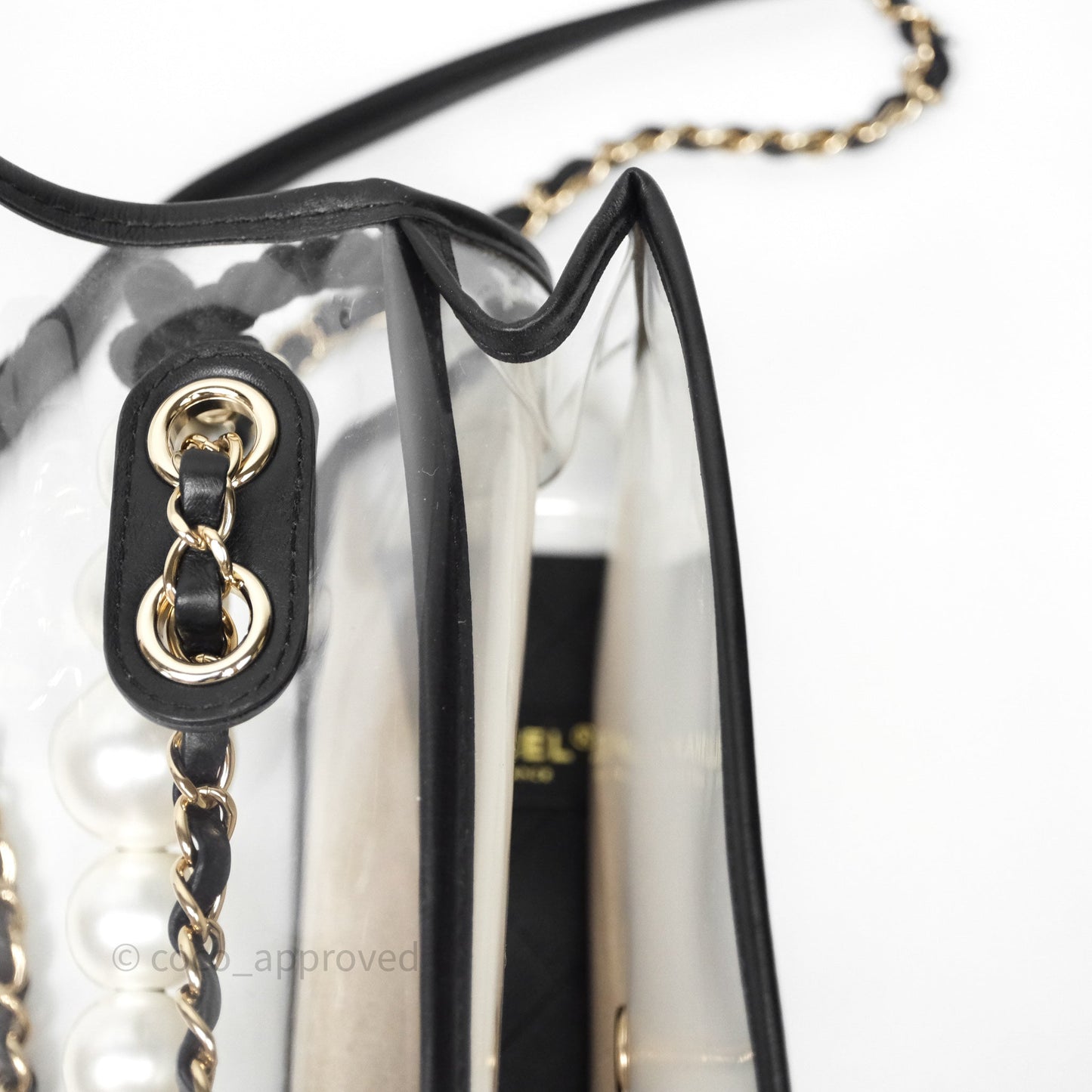Chanel Medium Sand By The Sea PVC Flap Black Lambskin Gold Hardware