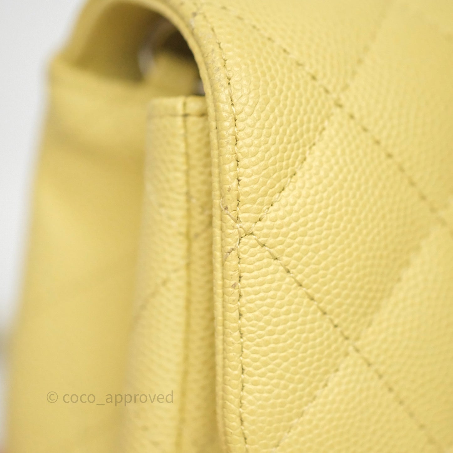 Chanel Mini Rectangular Quilted Yellow Caviar Silver Hardware