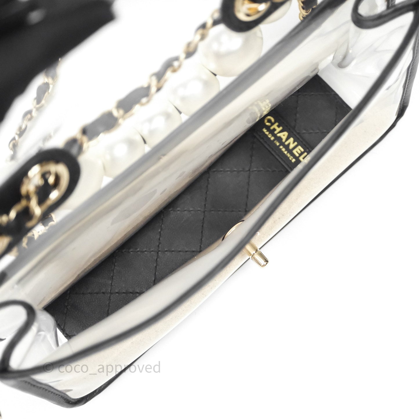 Chanel Medium Sand By The Sea PVC Flap Black Lambskin Gold Hardware