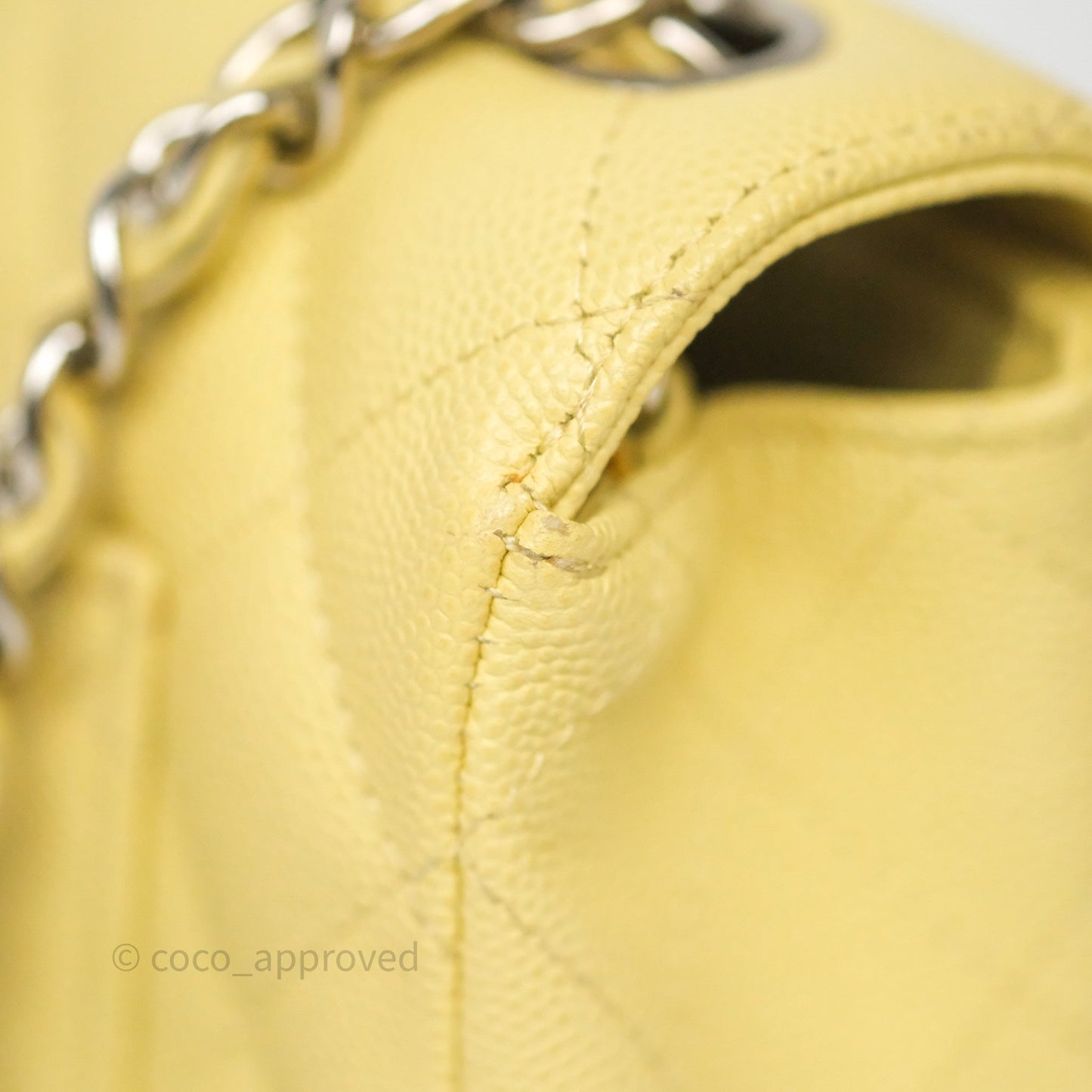Chanel Mini Rectangular Quilted Yellow Caviar Silver Hardware