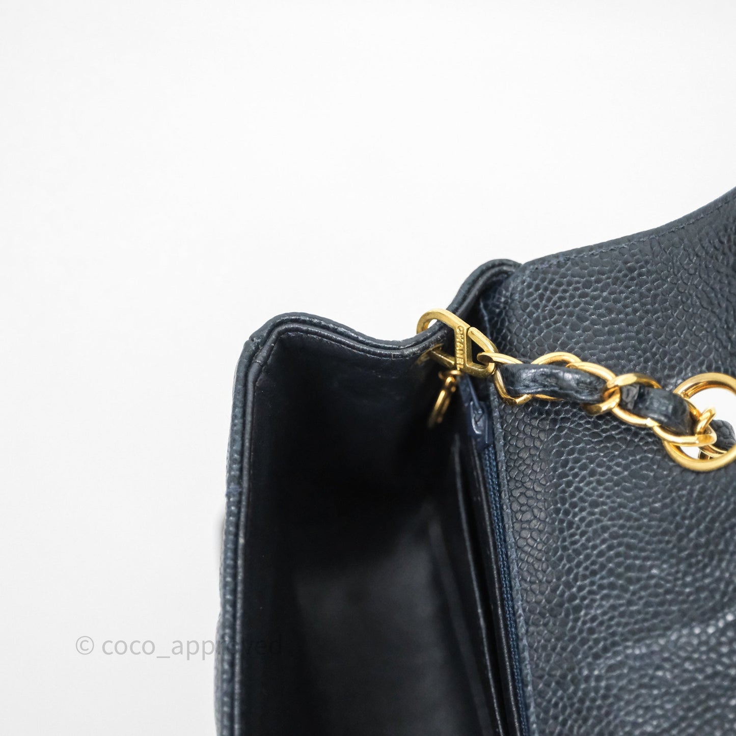 Chanel Vintage Medium Classic Diana Flap Bag Black Caviar 24K Gold Hardware