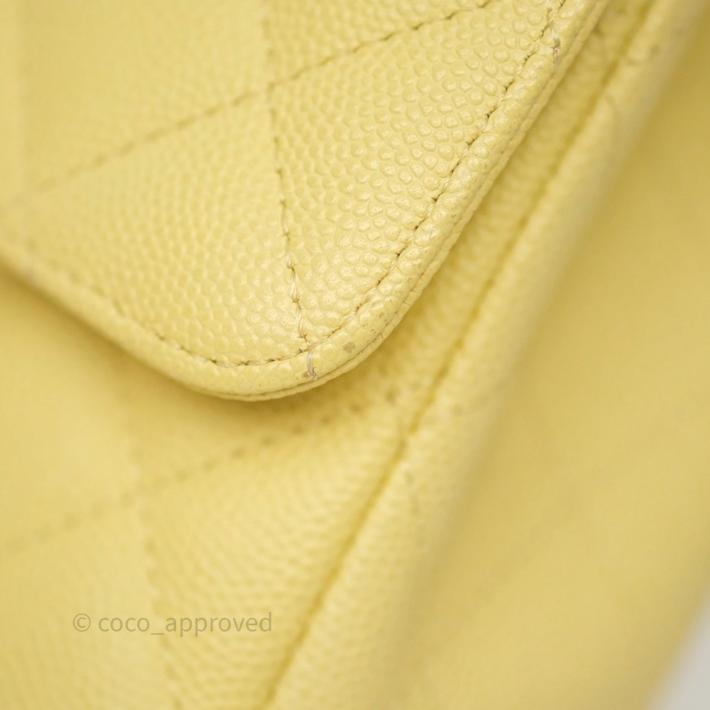 Chanel Mini Rectangular Quilted Yellow Caviar Silver Hardware