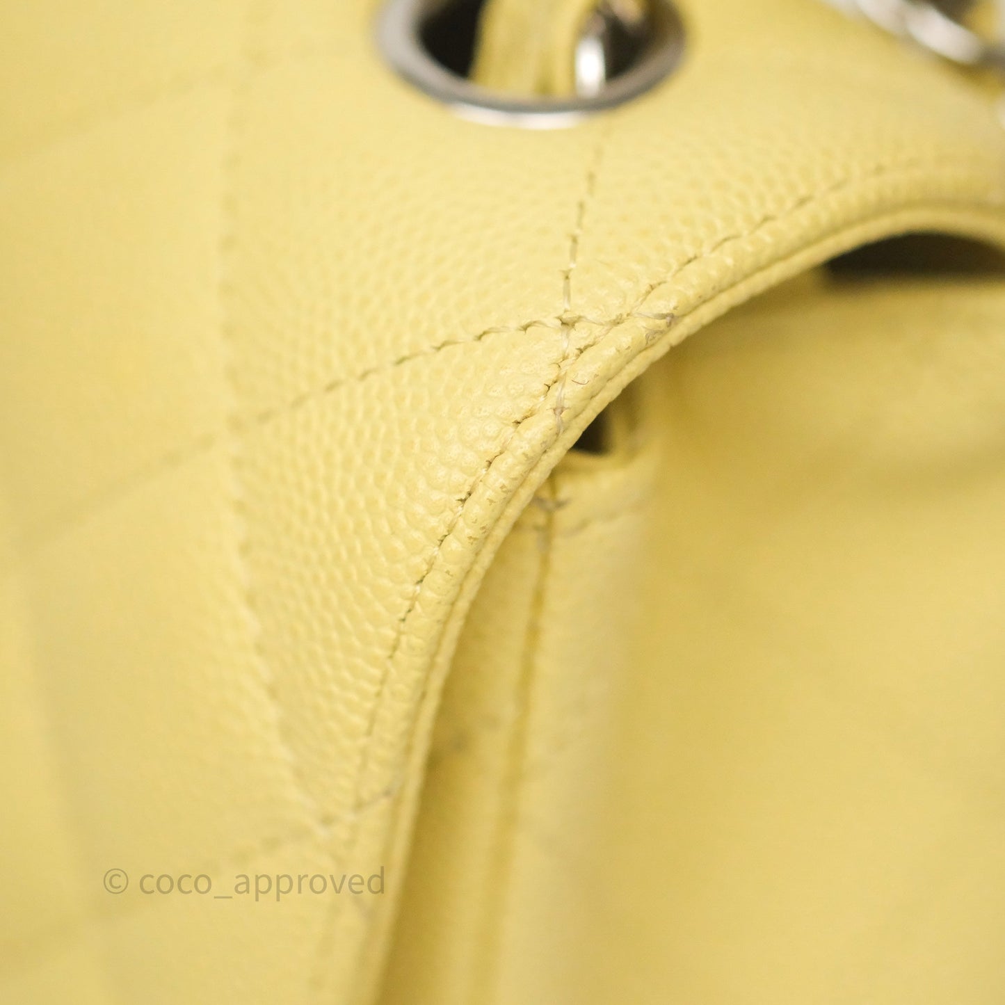 Chanel Mini Rectangular Quilted Yellow Caviar Silver Hardware