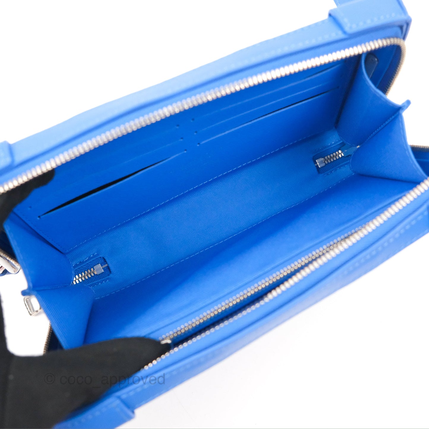 Louis Vuitton Virgil Abloh Blue Monogram Clouds Coated Canvas Soft Trunk Wallet Silver Hardware