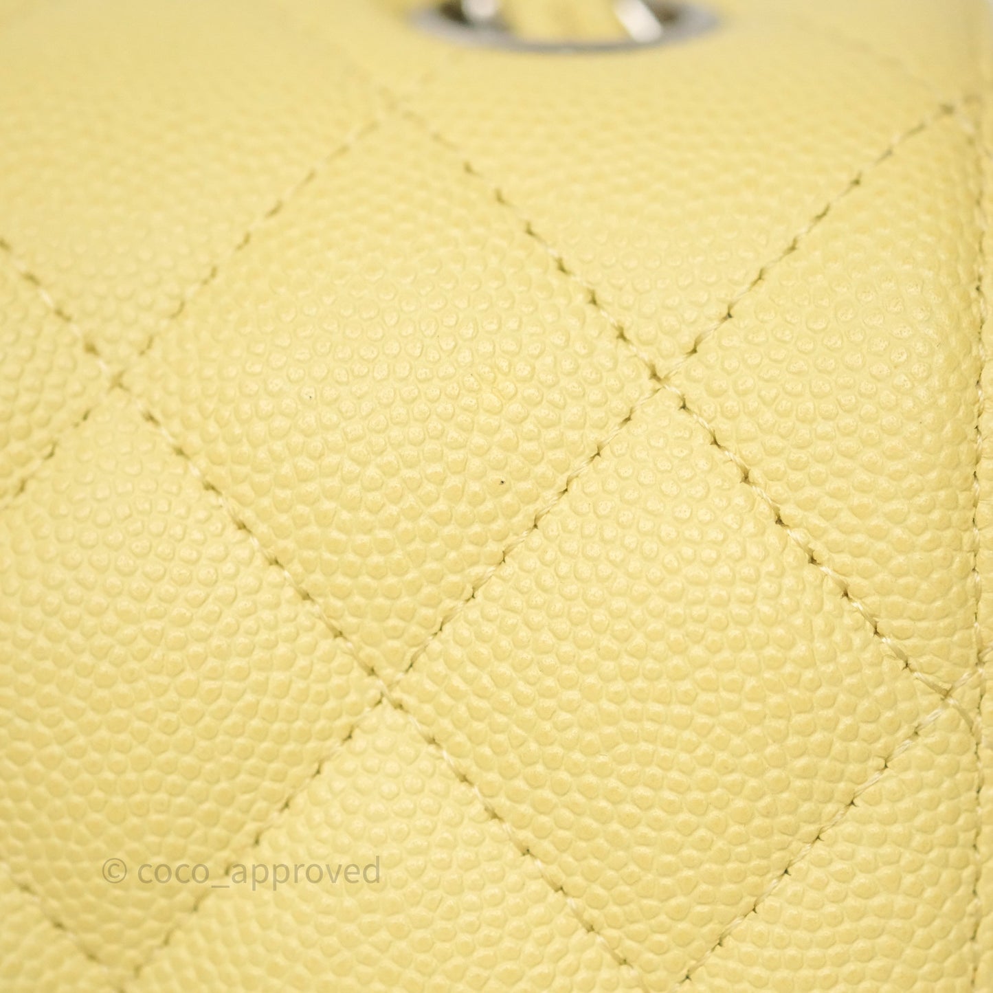 Chanel Mini Rectangular Quilted Yellow Caviar Silver Hardware
