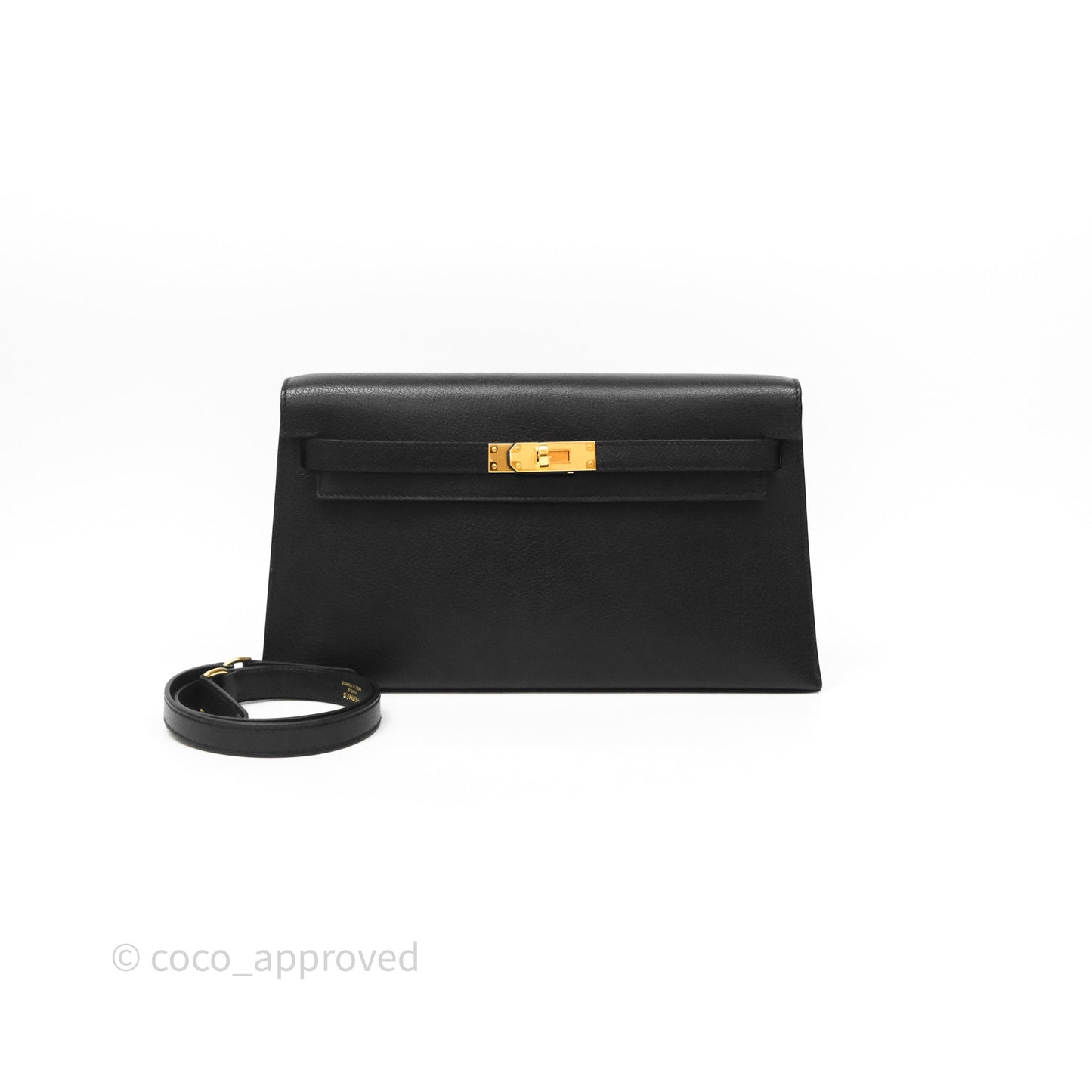 Hermes Kelly Elan Noir 89 Gold Hardware