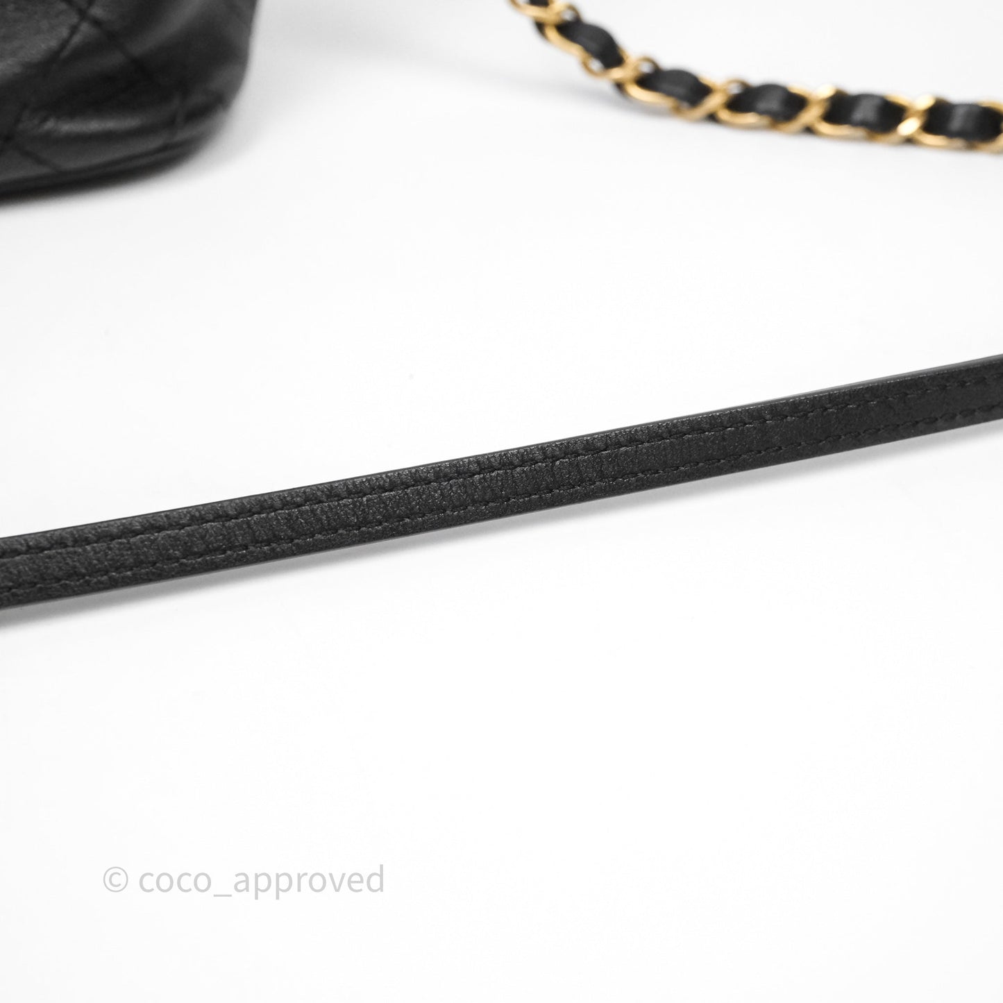 Chanel Quilted Drawstring Bucket Bag Black Calfskin Aged Gold Hardware