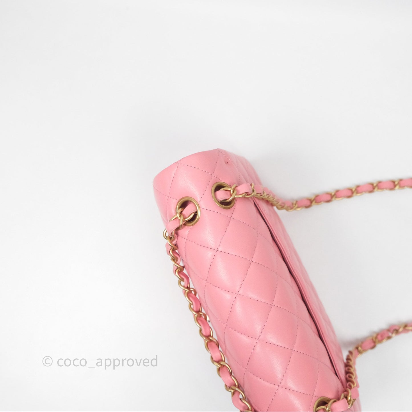 Chanel Small Classic Quilted Flap Pink Lambskin Aged Gold Hardware