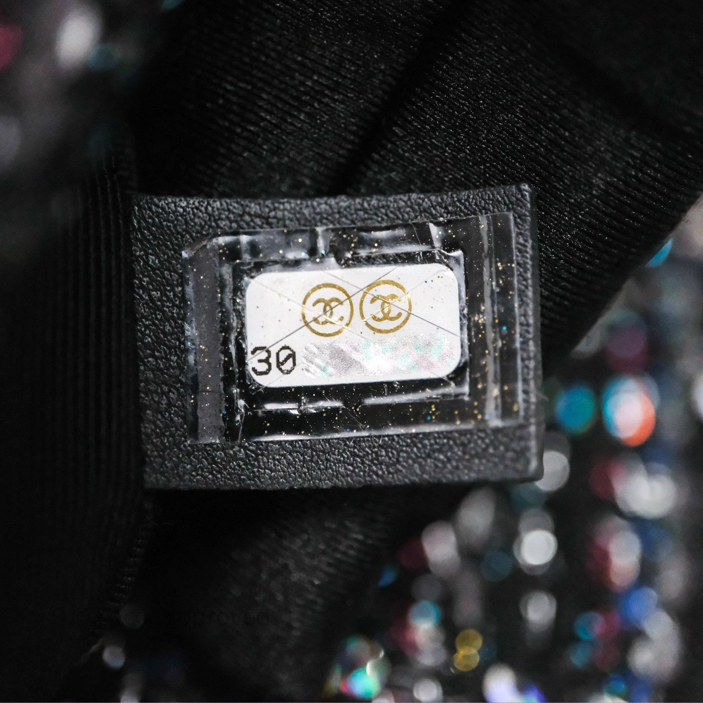 Chanel 19 Small Tweed Sequin Quilted Flap Black Multicolor Mixed Hardware