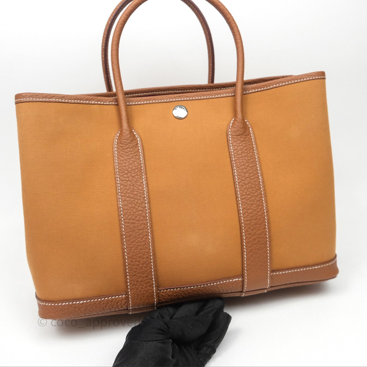 Hermès Garden Party 30 Canvas Dune-Magnolia/Gold