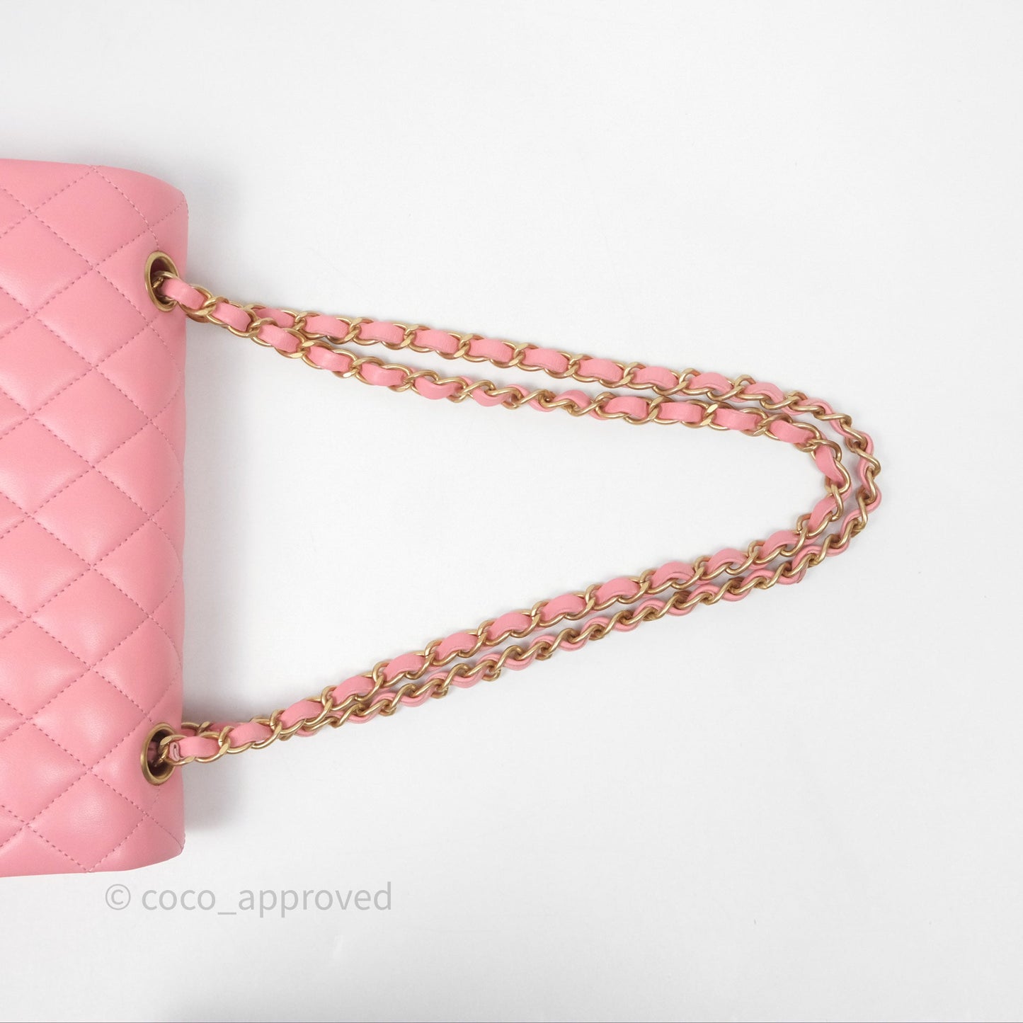 Chanel Small Classic Quilted Flap Pink Lambskin Aged Gold Hardware